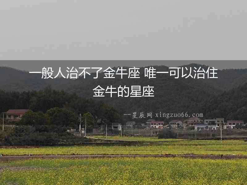 一般人治不了金牛座 唯一可以治住金牛的星座