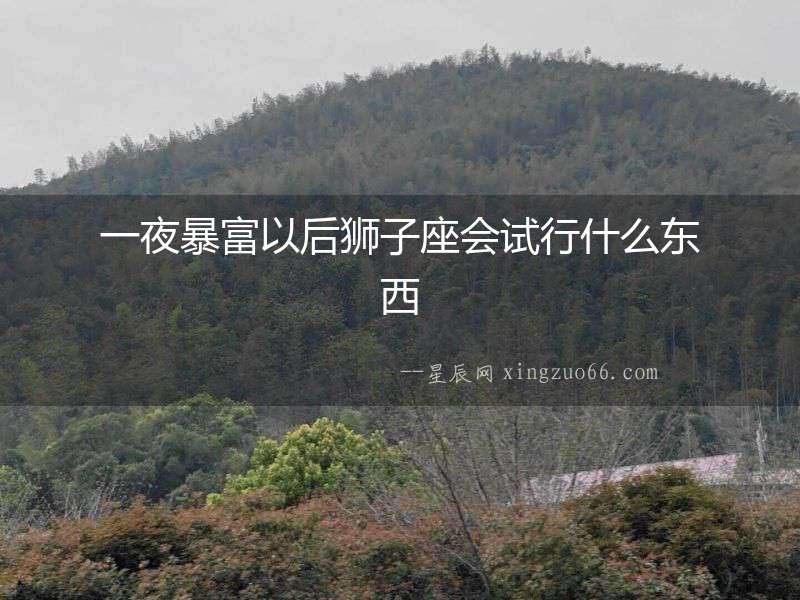 一夜暴富以后獅子座會試行什么東西