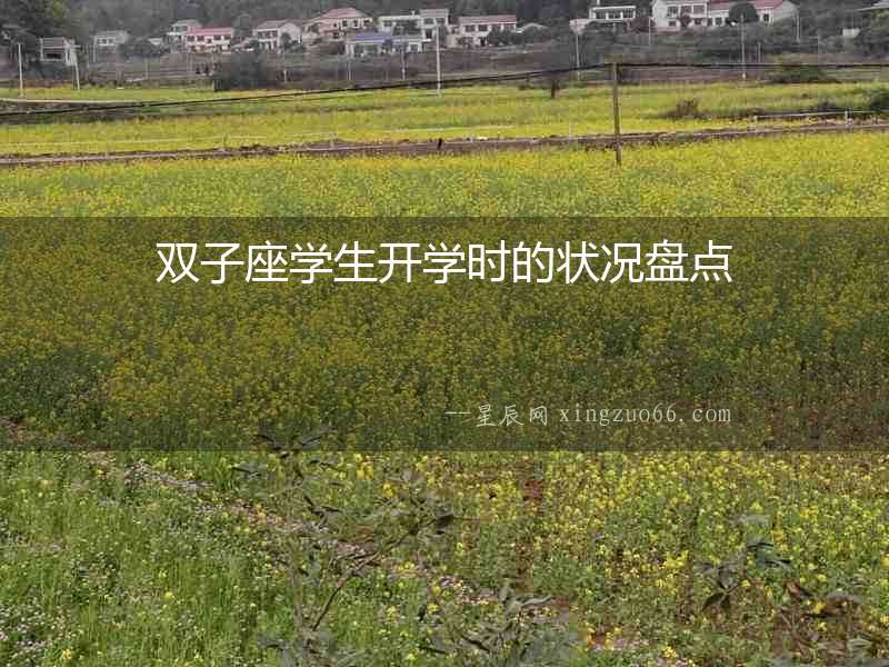 雙子座學(xué)生開學(xué)時的狀況盤點