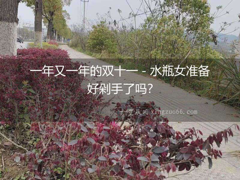 一年又一年的雙十一－水瓶女準備好剁手了嗎？