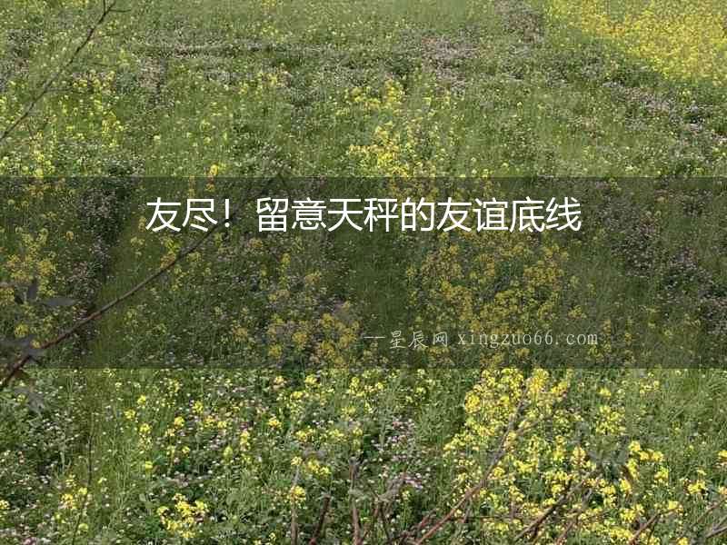 友盡！留意天秤的友誼底線