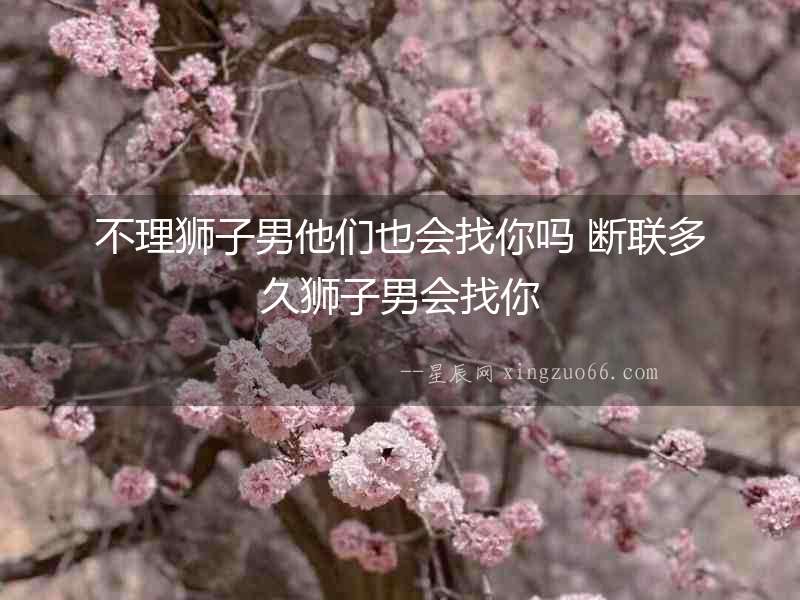 不理獅子男他們也會找你嗎 斷聯(lián)多久獅子男會找你