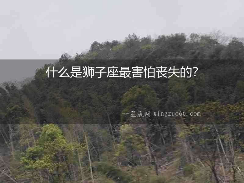 什么是獅子座最害怕喪失的？