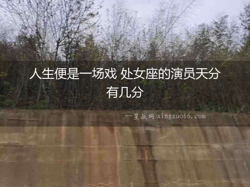 人生便是一場戲 處女座的演員天分有幾分
