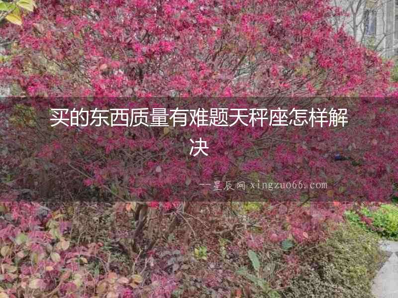 買的東西質量有難題天秤座怎樣解決