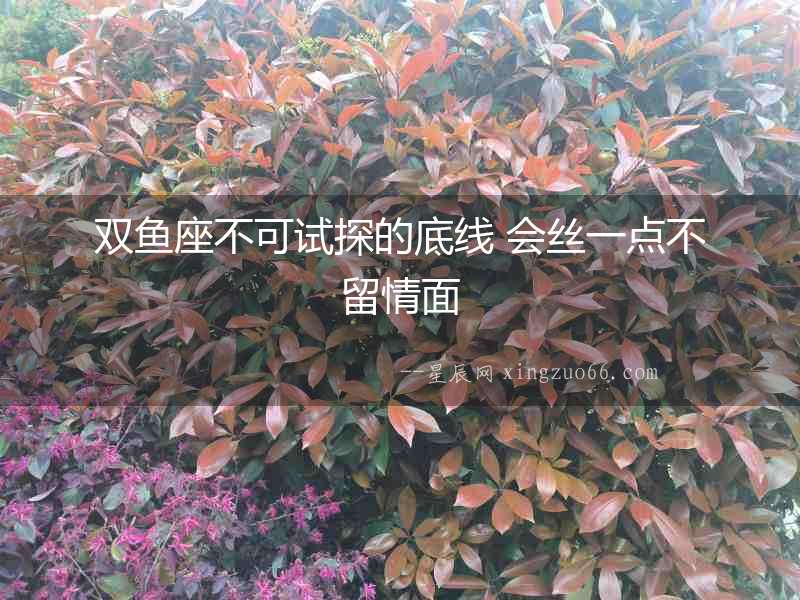 雙魚(yú)座不可試探的底線 會(huì)絲一點(diǎn)不留情面