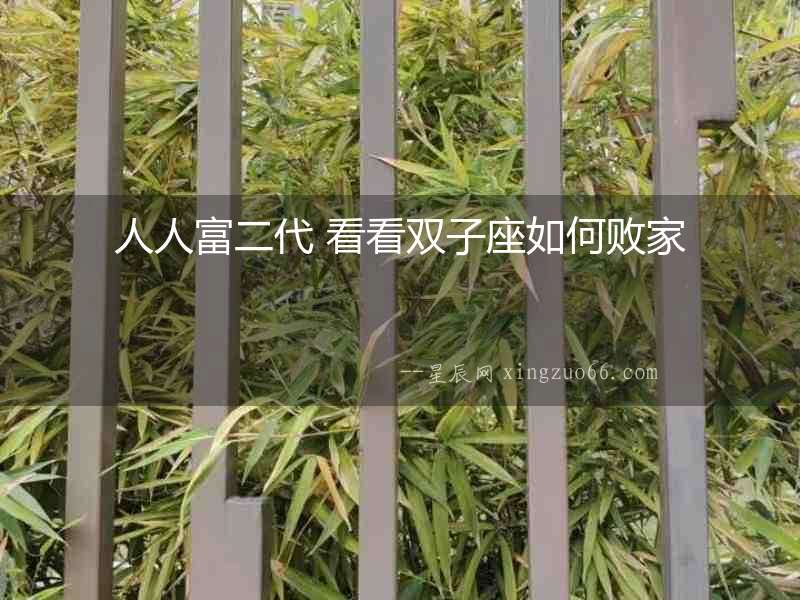 人人富二代 看看雙子座如何敗家