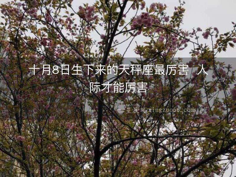 十月8日生下來的天秤座最厲害  人際才能厲害