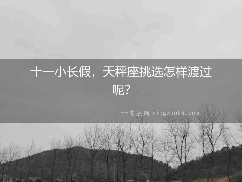 十一小長假，天秤座挑選怎樣渡過呢？