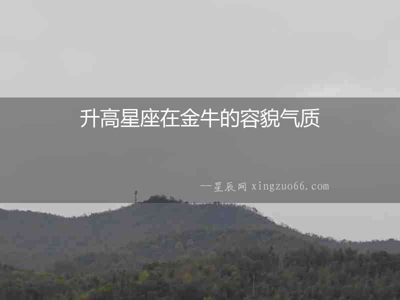 升高星座在金牛的容貌氣質
