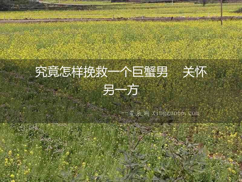 究竟怎樣挽救一個巨蟹男    關懷另一方