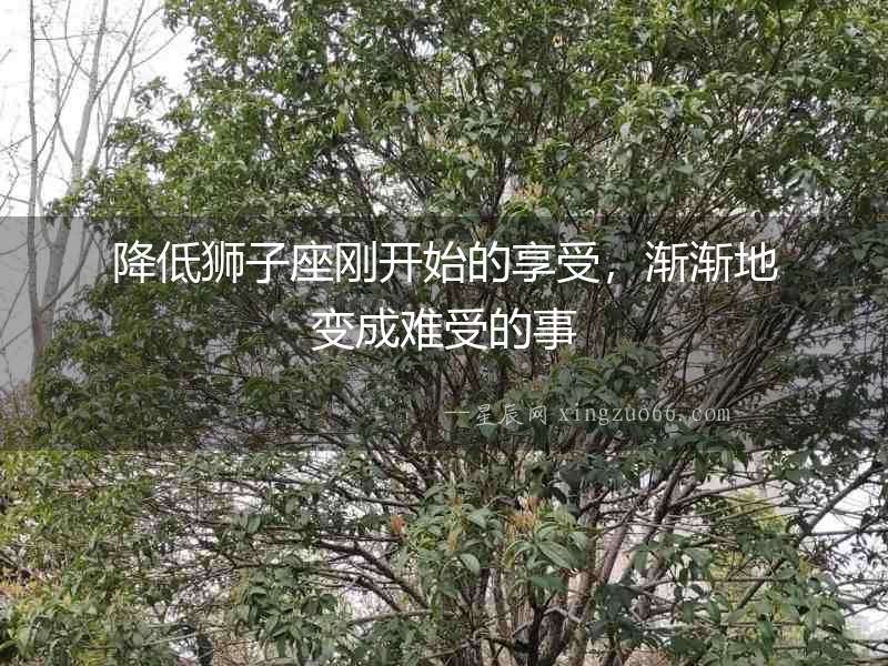 降低獅子座剛開始的享受，漸漸地變成難受的事
