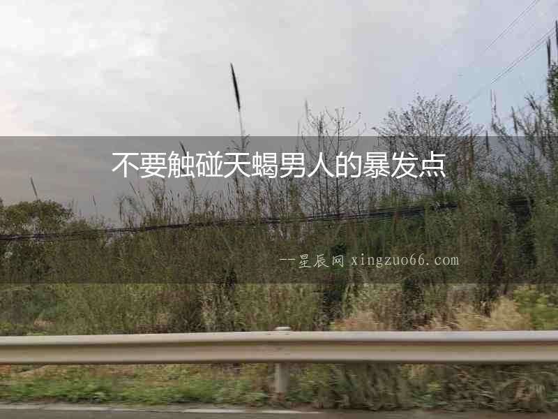 不要觸碰天蝎男人的暴發(fā)點