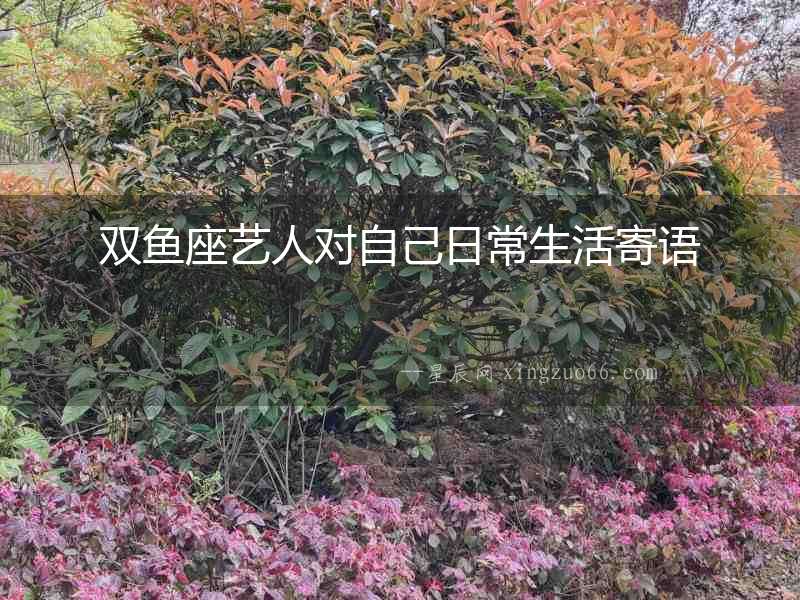 雙魚座藝人對自己日常生活寄語