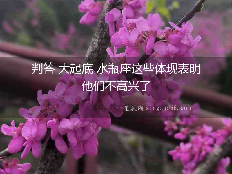 判答 大起底 水瓶座這些體現(xiàn)表明他們不高興了