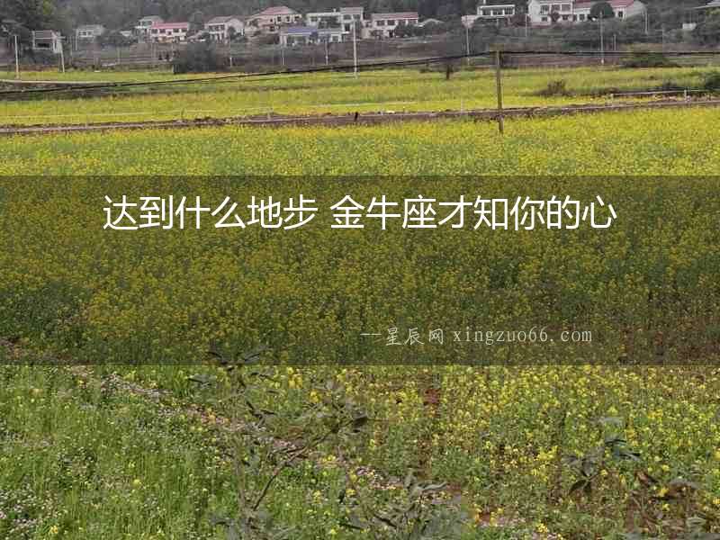 達(dá)到什么地步 金牛座才知你的心