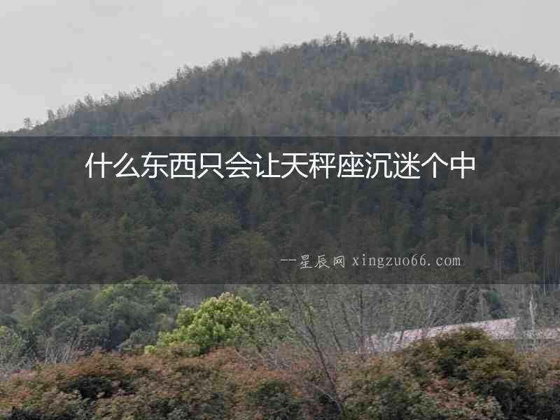 什么東西只會讓天秤座沉迷個中