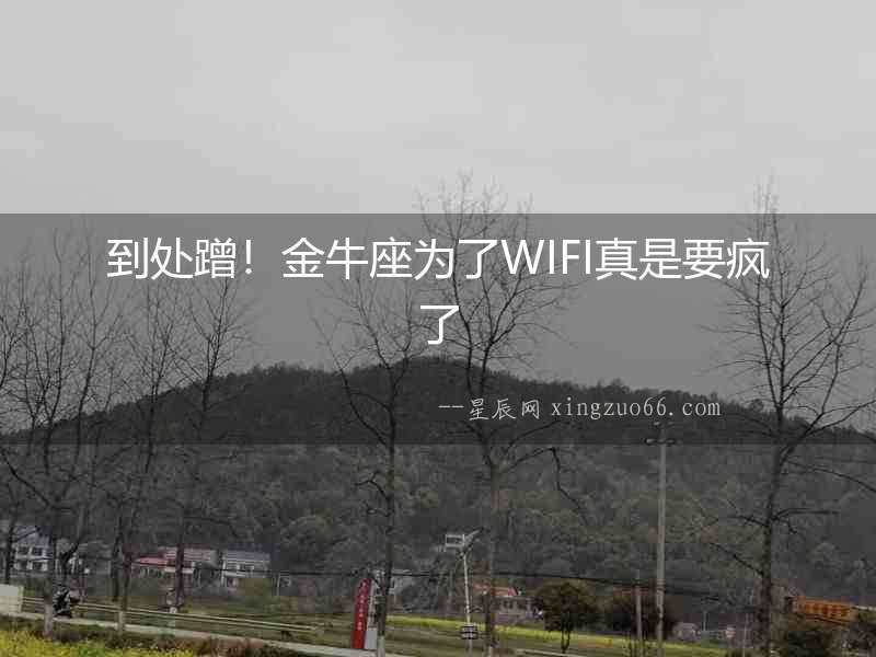 到處蹭！金牛座為了WIFI真是要瘋了
