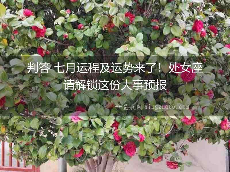 判答 七月運程及運勢來了！處女座請解鎖這份大事預報