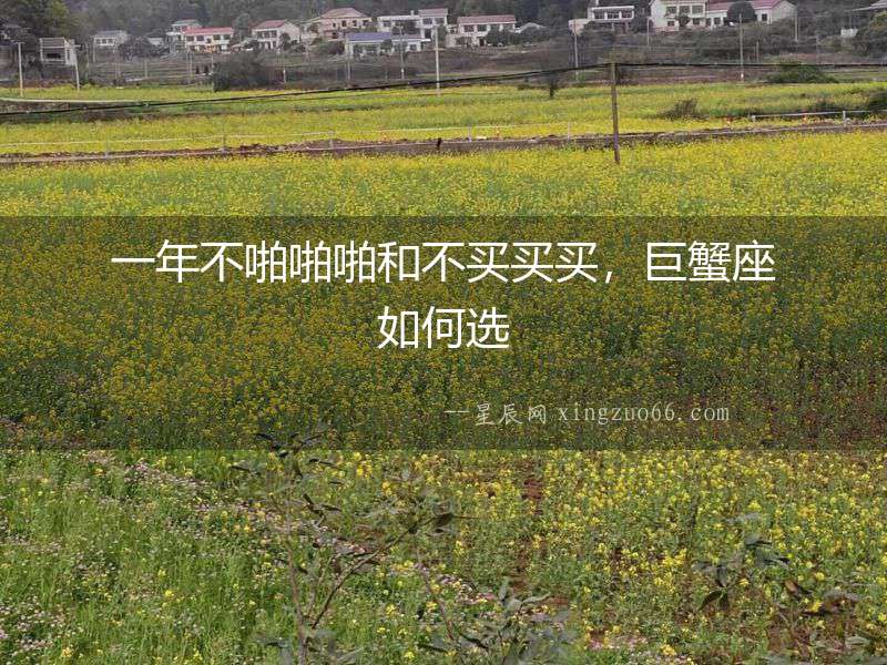 一年不啪啪啪和不買買買，巨蟹座如何選