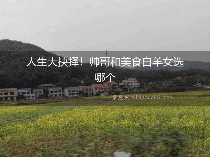 人生大抉擇！帥哥和美食白羊女選哪個