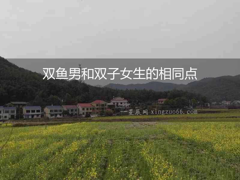 雙魚男和雙子女生的相同點(diǎn)