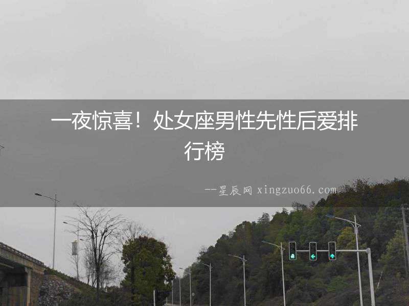 一夜驚喜！處女座男性先性后愛排行榜