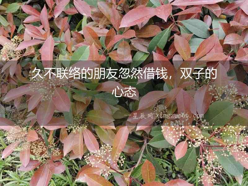久不聯絡的朋友忽然借錢，雙子的心態