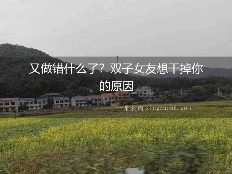 又做錯(cuò)什么了？雙子女友想干掉你的原因