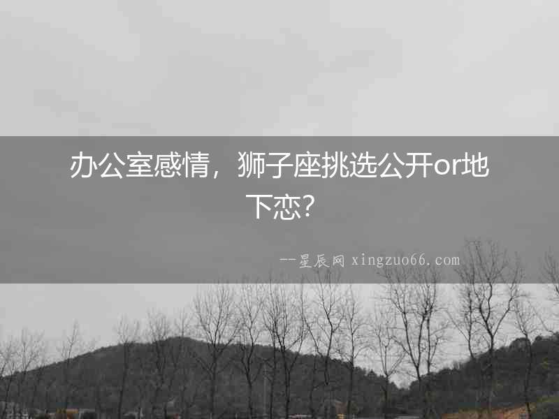 辦公室感情，獅子座挑選公開or地下戀？