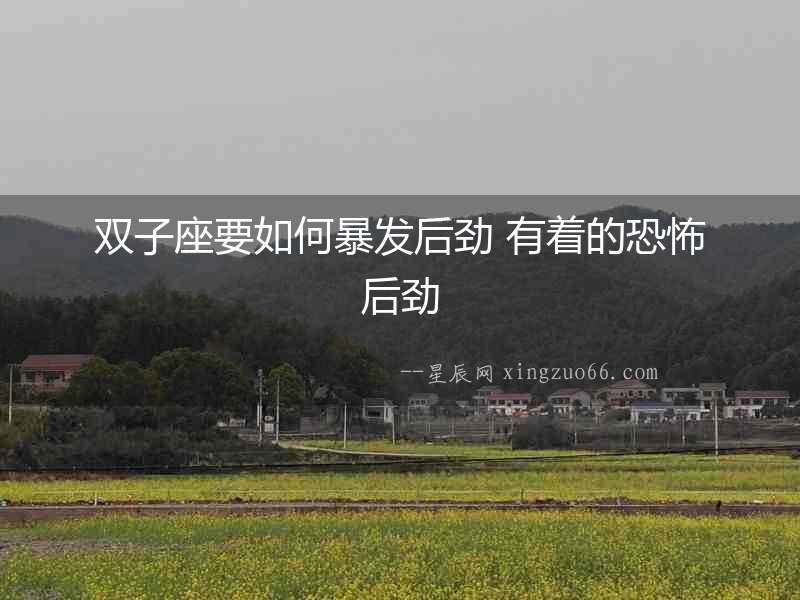 雙子座要如何暴發后勁 有著的恐怖后勁