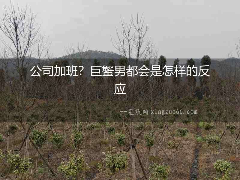 公司加班？巨蟹男都會是怎樣的反應