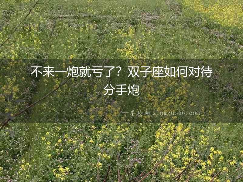 不來一炮就虧了？雙子座如何對待分手炮