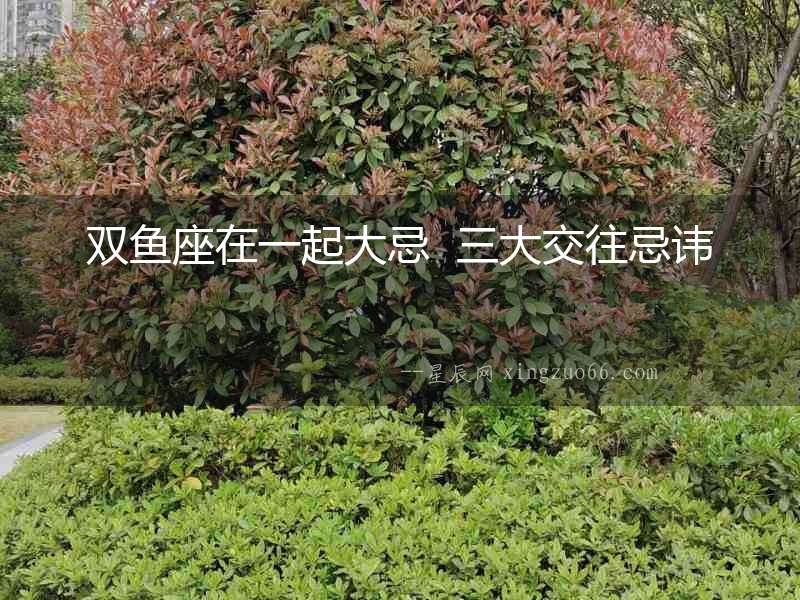 雙魚座在一起大忌  三大交往忌諱