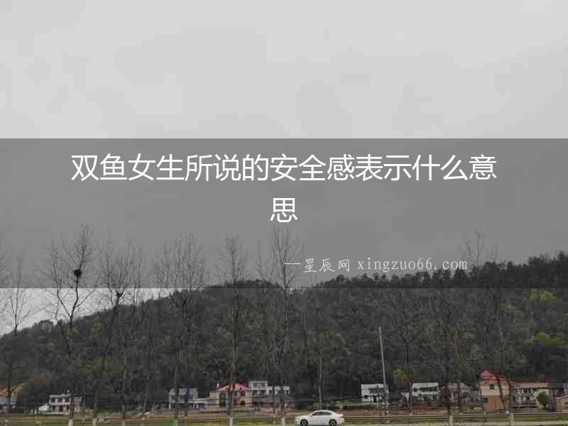 雙魚女生所說的安全感表示什么意思