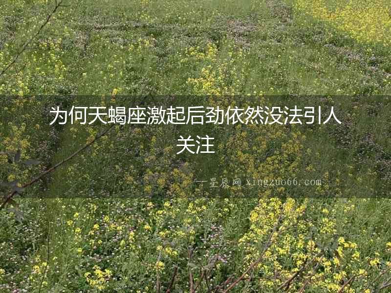 為何天蝎座激起后勁依然沒法引人關(guān)注