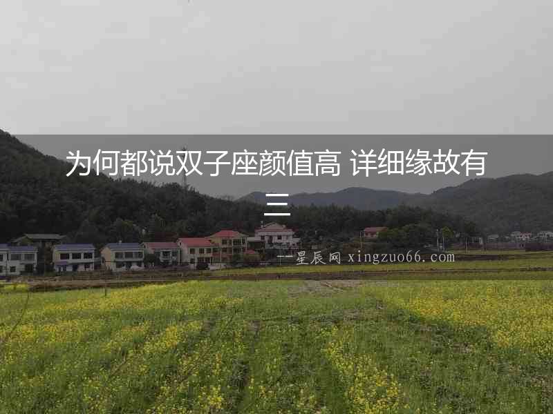 為何都說(shuō)雙子座顏值高 詳細(xì)緣故有三