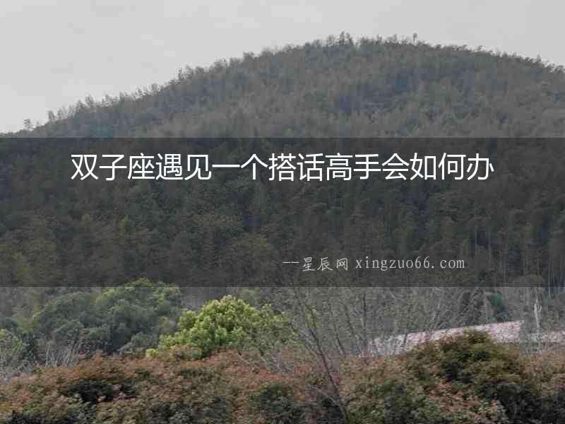 雙子座遇見(jiàn)一個(gè)搭話高手會(huì)如何辦
