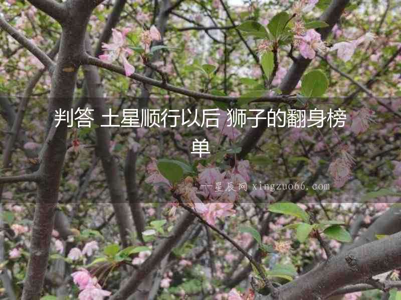 判答 土星順行以后 獅子的翻身榜單