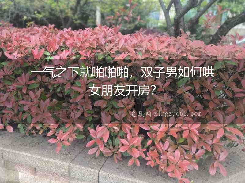 一氣之下就啪啪啪，雙子男如何哄女朋友開房？