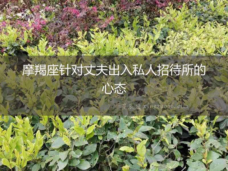 摩羯座針對丈夫出入私人招待所的心態