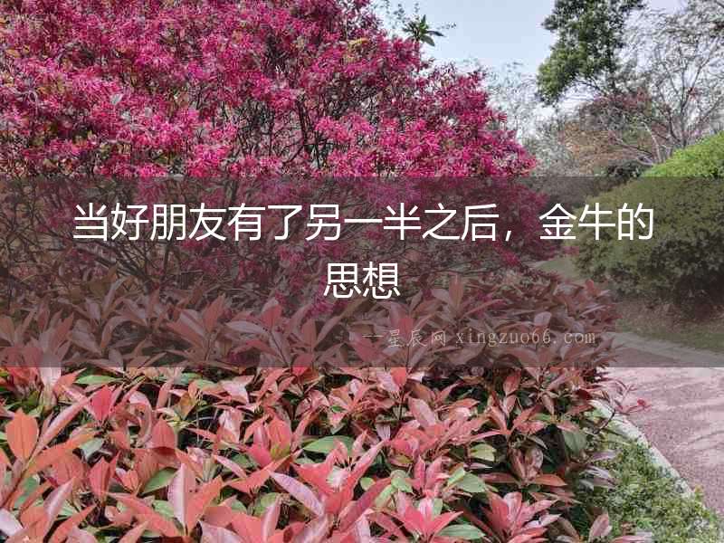 當好朋友有了另一半之后，金牛的思想