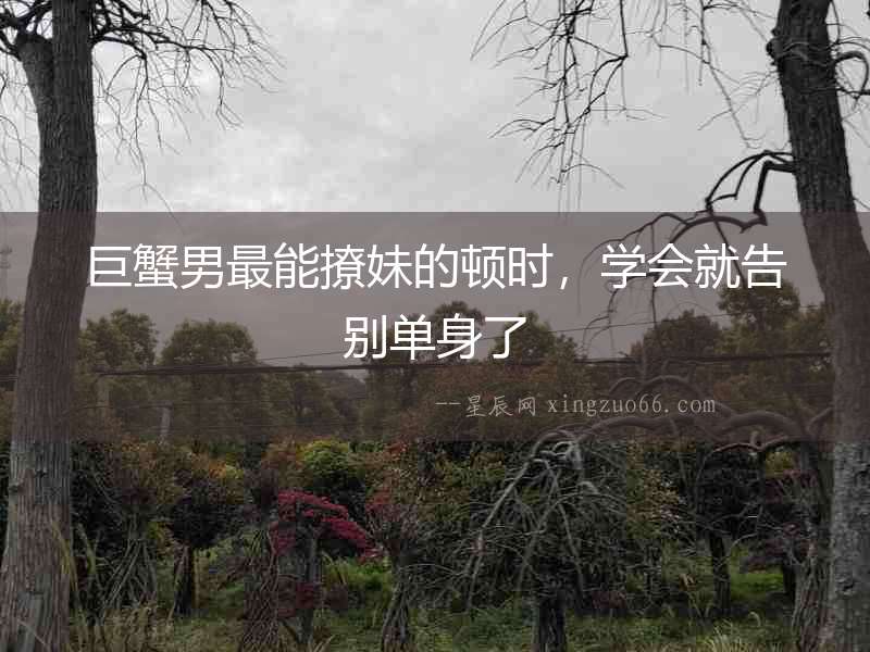 巨蟹男最能撩妹的頓時，學會就告別單身了