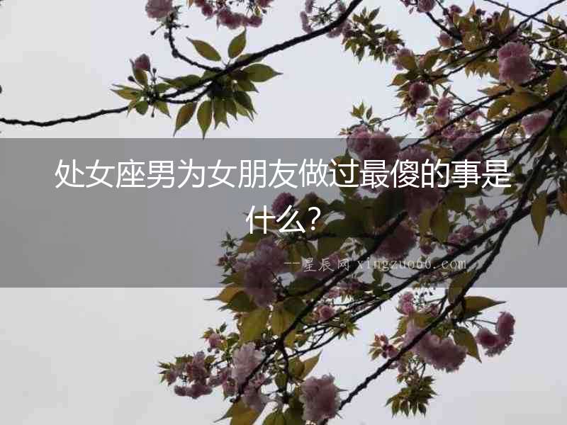 處女座男為女朋友做過(guò)最傻的事是什么？