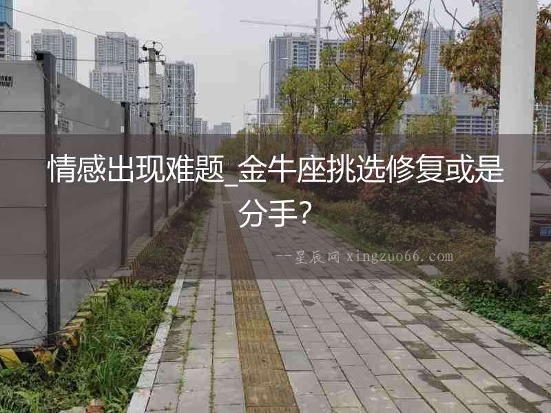 情感出現(xiàn)難題_金牛座挑選修復或是分手？