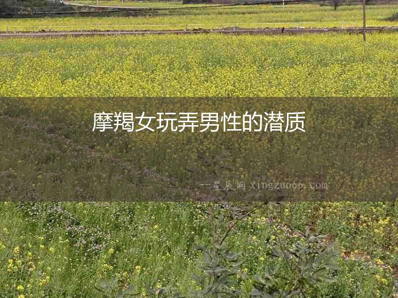 摩羯女玩弄男性的潛質(zhì)