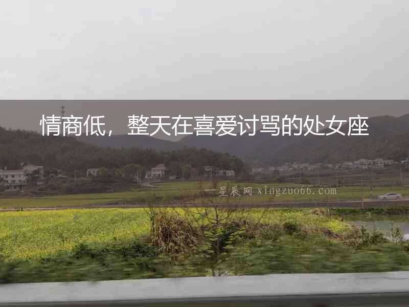 情商低，整天在喜愛討罵的處女座