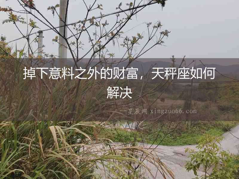 掉下意料之外的財富，天秤座如何解決