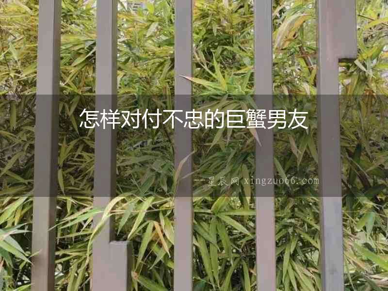 怎樣對(duì)付不忠的巨蟹男友