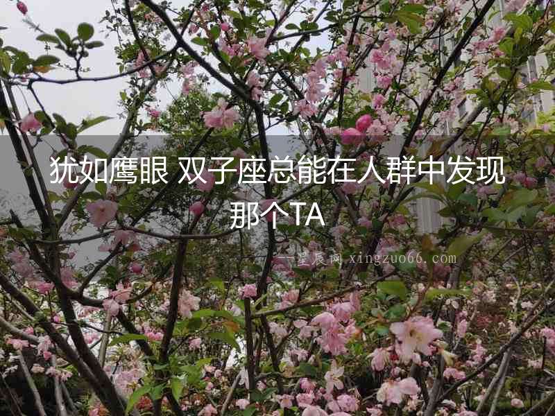 猶如鷹眼 雙子座總能在人群中發(fā)現(xiàn)那個TA